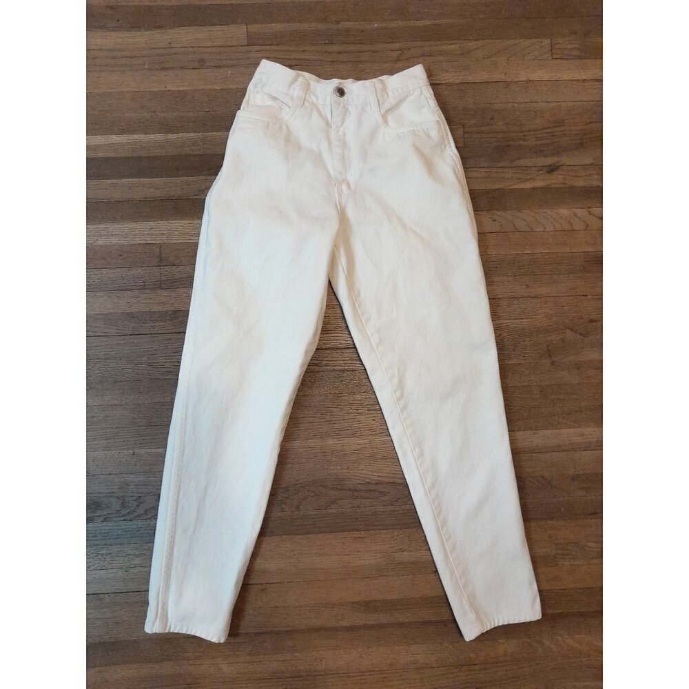 Vintage Rio High Waisted Tapered Leg Jeans White Size 7